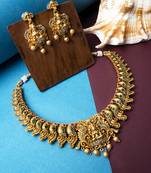 Gorgeous ad stone laxmi necklace set 