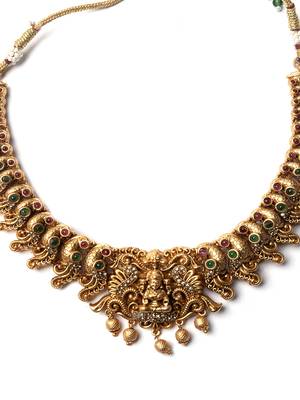 Gorgeous ad stone laxmi necklace set  3