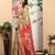 Mustard linen cotton printed saree