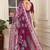 Purple linen cotton printed saree