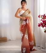 Multicolor sequins work multi padding saree