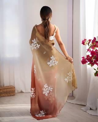 Multi sequins work multi padding saree 3