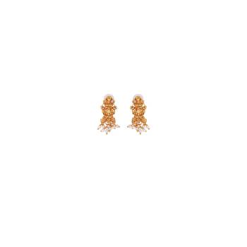Gold plated red kemp studded goddess necklace set 4