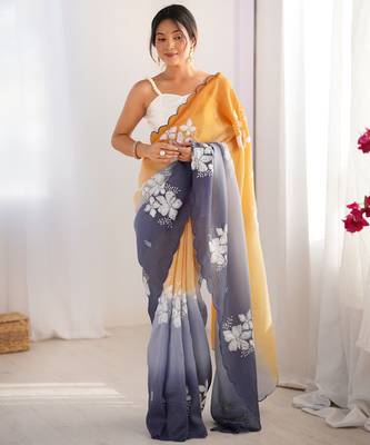 Multi sequins work multi padding saree 1