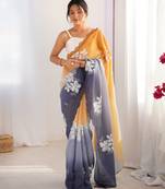 Multicolor sequins work multi padding saree