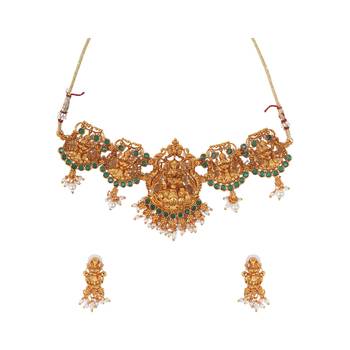 Gold plated goddess necklace set 2