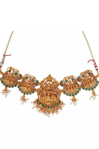 Gold plated goddess necklace set