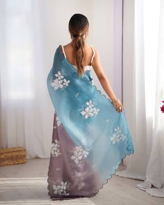 Multi sequins work multi padding saree 3
