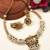 Gold plated white hydra beads barati necklace set