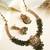 Gold plated green hydra beads barati necklace set