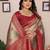 Maroon banarasi tissue silk blend zari woven saree