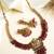 Gold plated red hydra beads barati necklace set