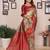 Maroon banarasi tissue silk blend zari woven saree