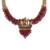 Gold plated red hydra beads barati necklace set