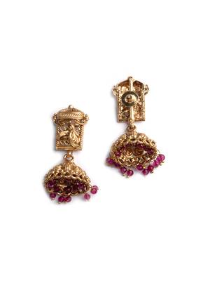Gold plated red hydra beads barati necklace set 5