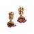 Gold plated red hydra beads barati necklace set