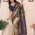 Blue banarasi tissue silk blend zari woven saree