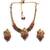 Gold plated gaj necklace set with red green hydra beads