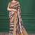 Lilac purple tussar silk blend woven printed saree