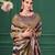 Lilac purple tussar silk blend woven printed saree