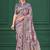 Purple tussar silk blend woven printed saree