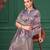 Purple tussar silk blend woven printed saree