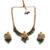 Gold plated gaj necklace set with green hydra beads