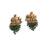 Gold plated gaj necklace set with green hydra beads