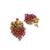 Gold plated gaj necklace set with red hydra beads