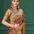 Chiku tussar silk blend woven printed saree