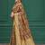 Chiku tussar silk blend woven printed saree