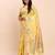Yellow linen cotton woven saree