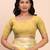 Yellow linen cotton woven saree