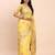 Yellow linen cotton woven saree