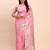 Pink linen cotton woven saree
