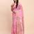 Pink linen cotton woven saree