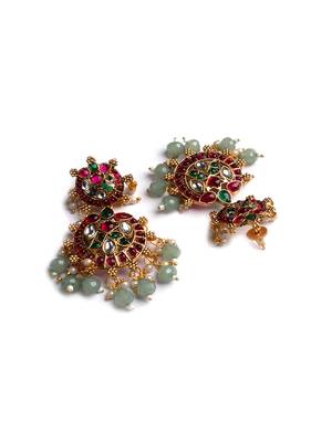 Green beads kemp bridal jewelry set 5