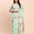 Sea green linen cotton woven saree