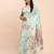 Sea green linen cotton woven saree