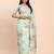 Sea green linen cotton woven saree