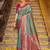 Green banarasi silk blend zari woven saree