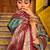 Green banarasi silk blend zari woven saree