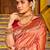 Peach banarasi silk blend zari woven saree