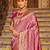 Light pink banarasi silk blend zari woven saree