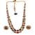 Multicolor kemp studded double line necklace set