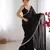 Black fendy satin saree