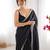 Black fendy satin saree