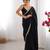 Black fendy satin saree