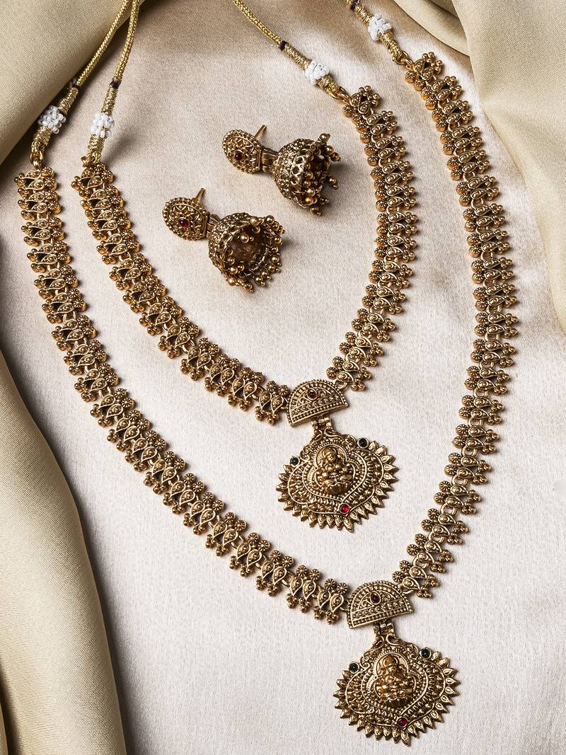 Antique gold plated combo jewelry set