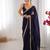Purple fendy satin saree